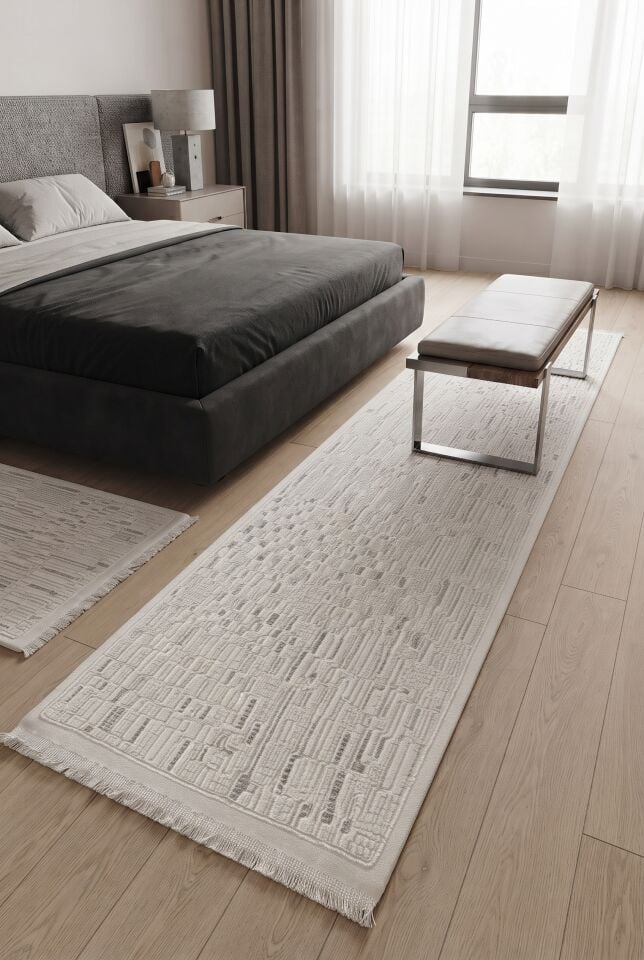 SENFONİ HALI 341A Modern Bohem Tarzda Asimetrik Desenli Dokuma Halı Oturma Odası Salon Yatak Odası Mutfak Koridor Halısı