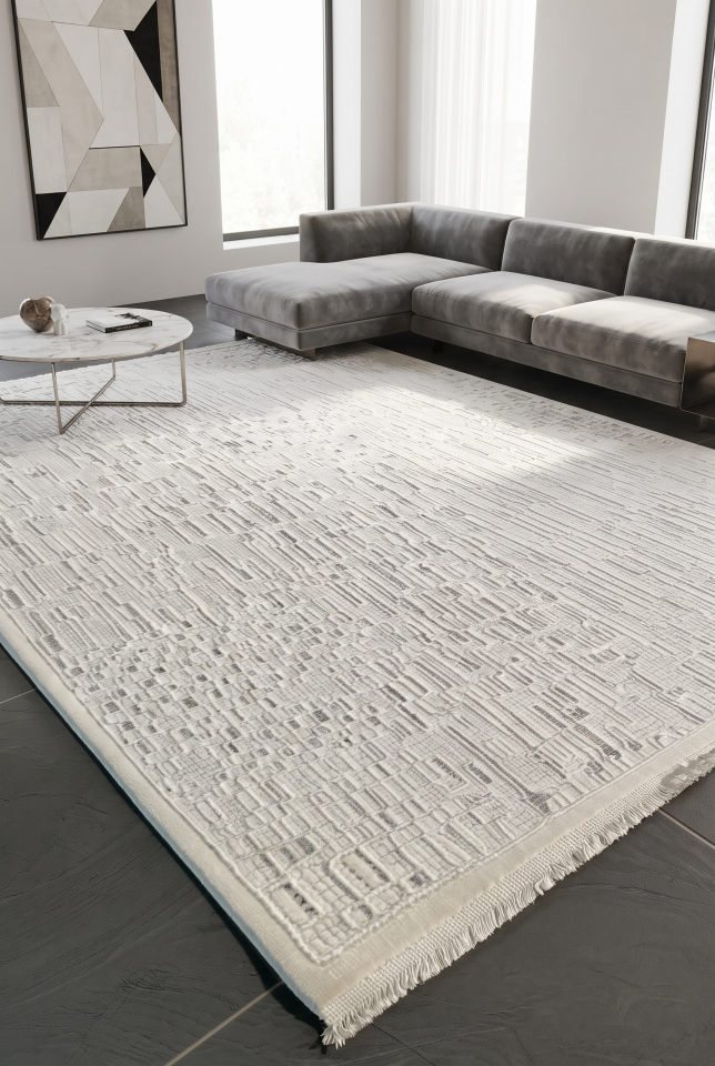 SENFONİ HALI 341A Modern Bohem Tarzda Asimetrik Desenli Dokuma Halı Oturma Odası Salon Yatak Odası Mutfak Koridor Halısı