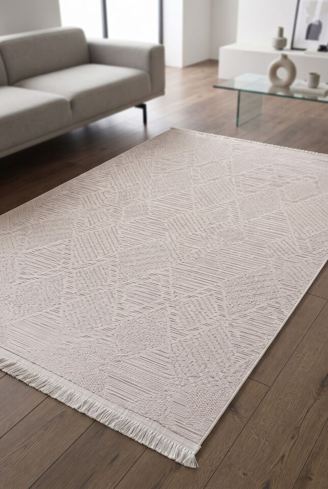 İNOVA HALI 7611  Soft Vizon Geçişli Minimaliz Tasarımlı Oturma Odası Salon Yatak Odası Mutfak Koridor Halısı