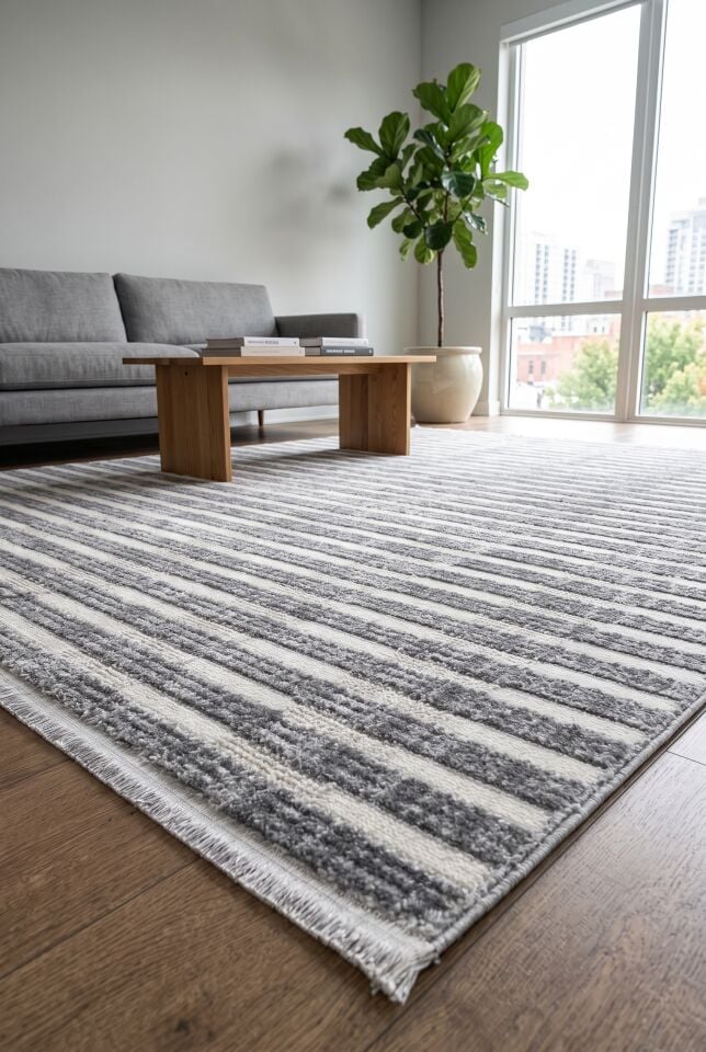 RİO HALI C2590A  İskandinav Tarzı Modern Dokuma Halı Oturma Odası Salon Mutfak Koridor Çocuk Odası Halısı
