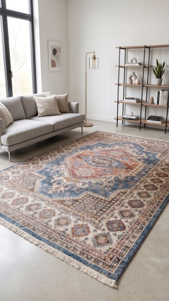 DİSCOVERY HALI 1439A MAVİ & KAHVE