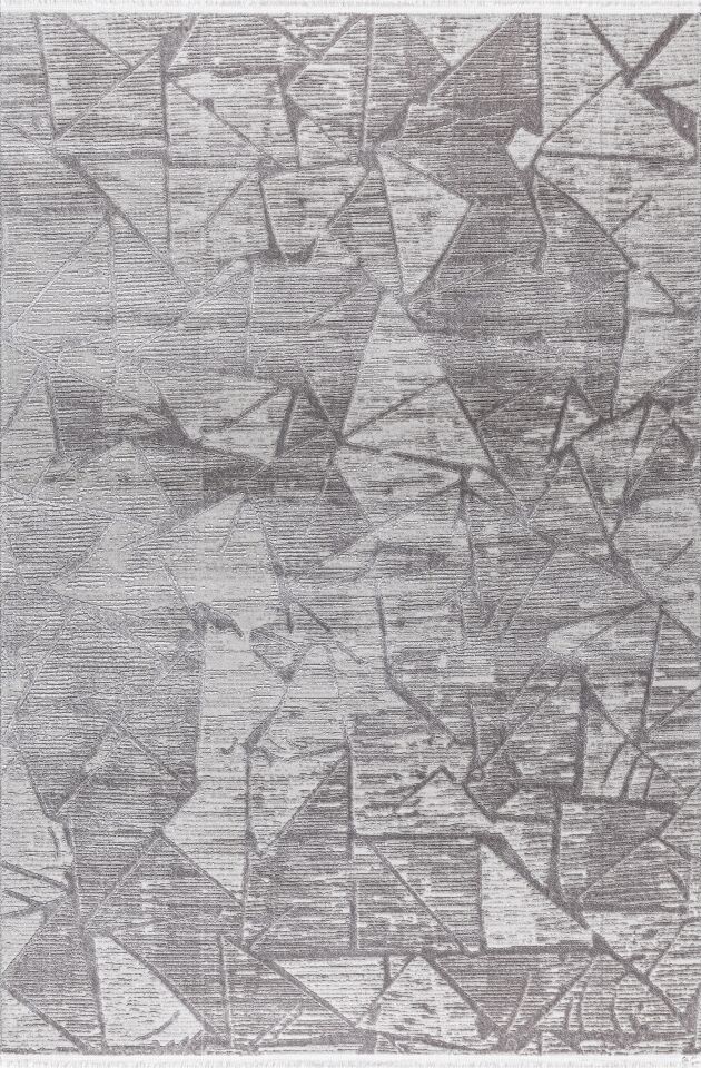 ALMİRA HALI 152D Modern Asimetrik Desenli Sade Ve Şık Tarz Gri Halı Oturma Odası Salon Halısı