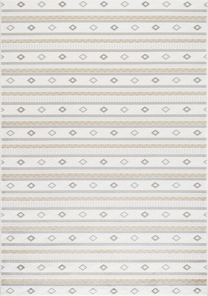 TALYA HALI 46339A Modern Geometrik Desenli Krem Gri Dokuma Halı Oturma Odası Salon Yatak Odası Mutfak Koridor Halısı