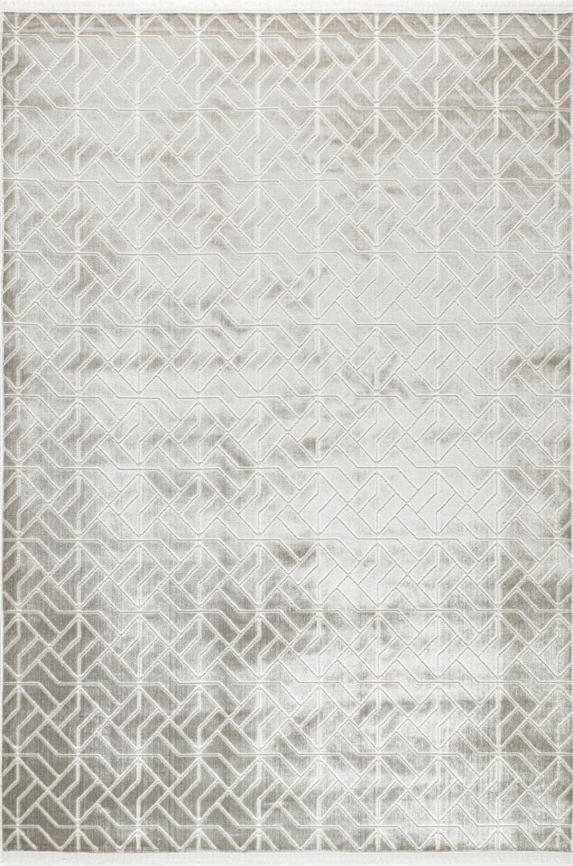 CAPRİS HALI 6256 Modern Dokulu Geometrik Desenli Gri Renkli Halı Oturma Odası Salon Yatak Odası Mutfak Koridor Halısı
