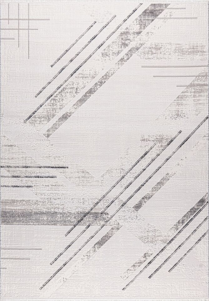 BİANCA HALI 31480A Modern Asimetrik Desenli Gri Halı Oturma Odası Salon Halısı Gri