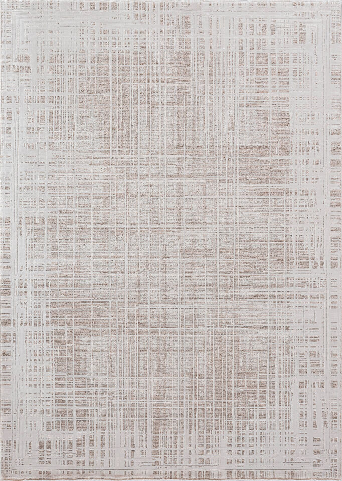 LORENZA HALI 503C Modern Geometrik Desenli Bej Dokuma Halı Oturma Odası Salon Yatak Odası Mutfak Koridor Halısı Tozumaz Bej