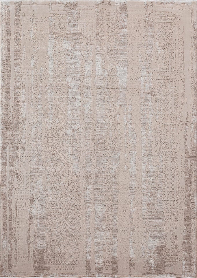 LORENZA HALI 508D Eskitme Dokulu Lüks Modern Krem Vizon Halı
