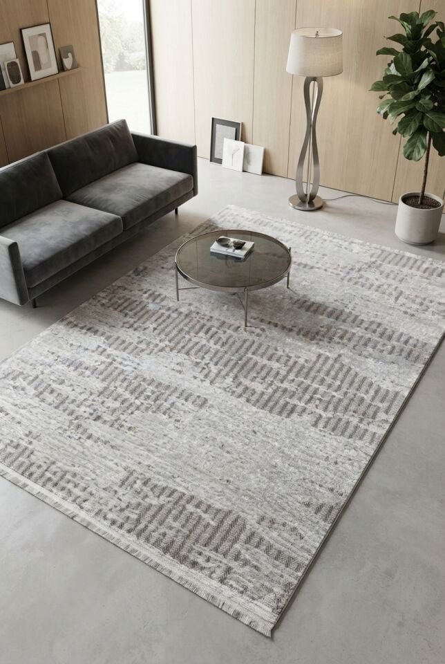 ESİLA HALI D295E GRİ KREM