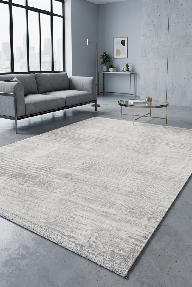ESİLA HALI B705C GRİ BEYAZ