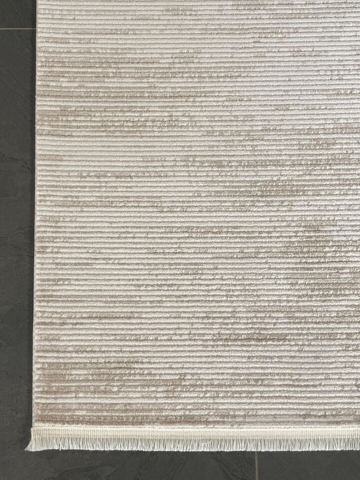 MERCAN HALI 9356A  Modern Sade Ve Minimal Tarz Vizon Halı Oturma Odası Salon Halısı Vizon