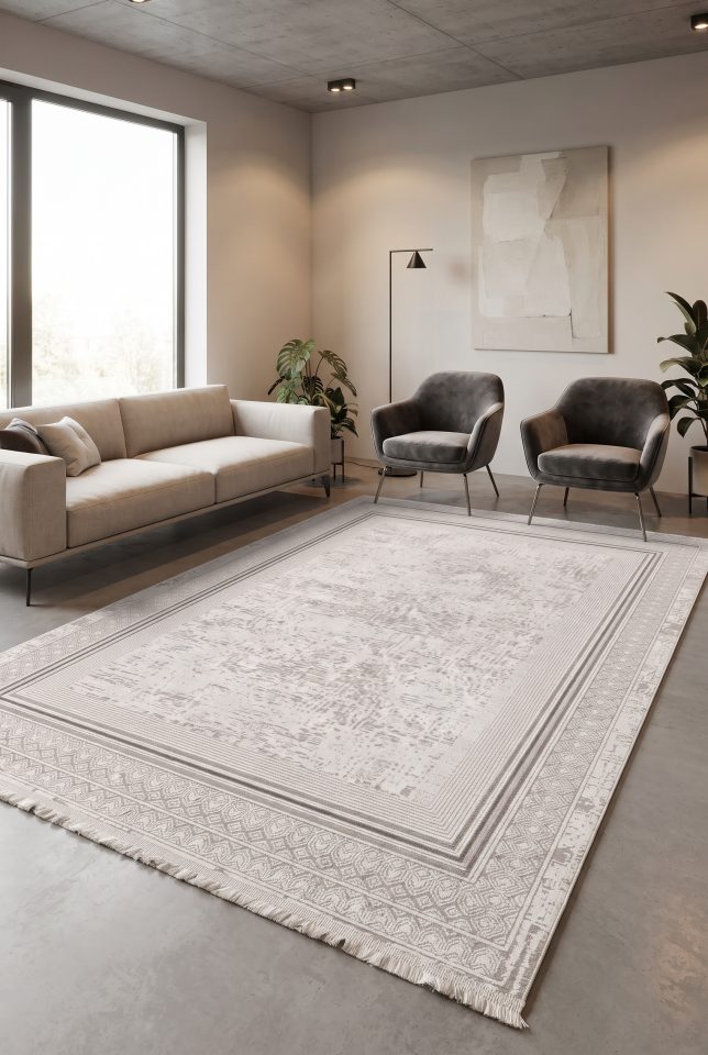 ZENA HALI 404A KREM GRİ
