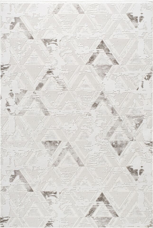 EVOLE HALI 265C Modern Dokulu Geometrik Desenli Gri Halı Oturma Odası Salon Yatak Odası Mutfak Koridor Halısı