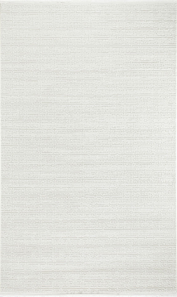 SARES HALI 6894A Modern Geometrik Desenli Krem Halı Oturma Odası Salon Yatak Odası Mutfak Koridor Halısı