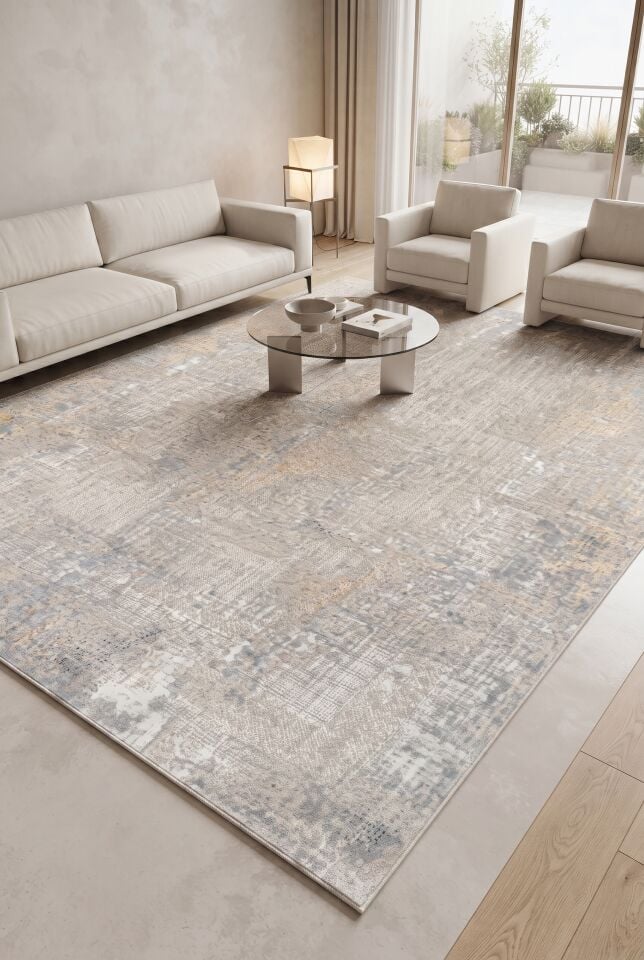 RÖNESANS HALI 76207-75 KREM GRİ
