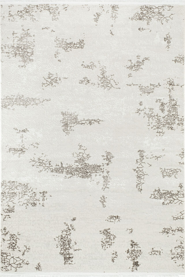 OCEAN HALI 0075A Modern Soyut Desen Krem Vizon Halı Oturma Odası Salon Yatak Odası Mutfak Koridor Halısı