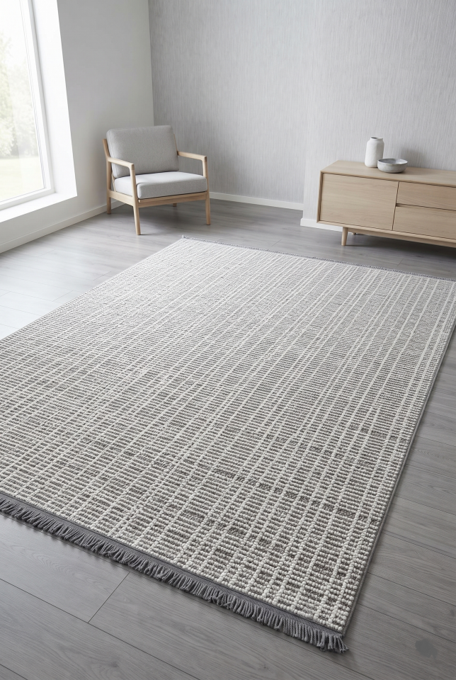 LOOP & LOOP HALI  415A GRİ BEYAZ