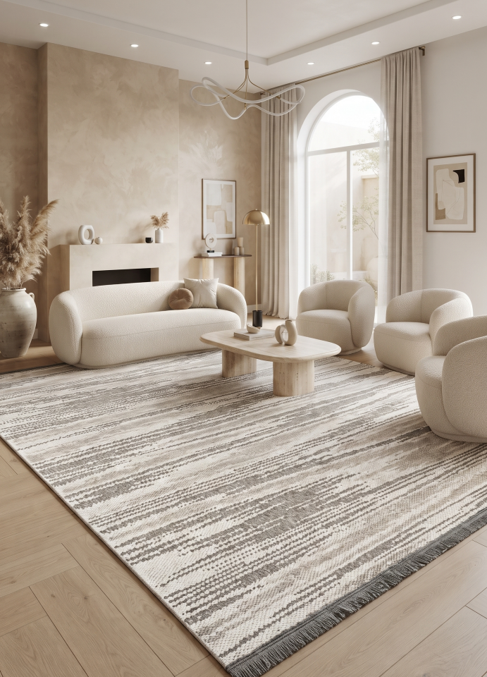 LOOP & LOOP HALI 13874 KREM GRİ