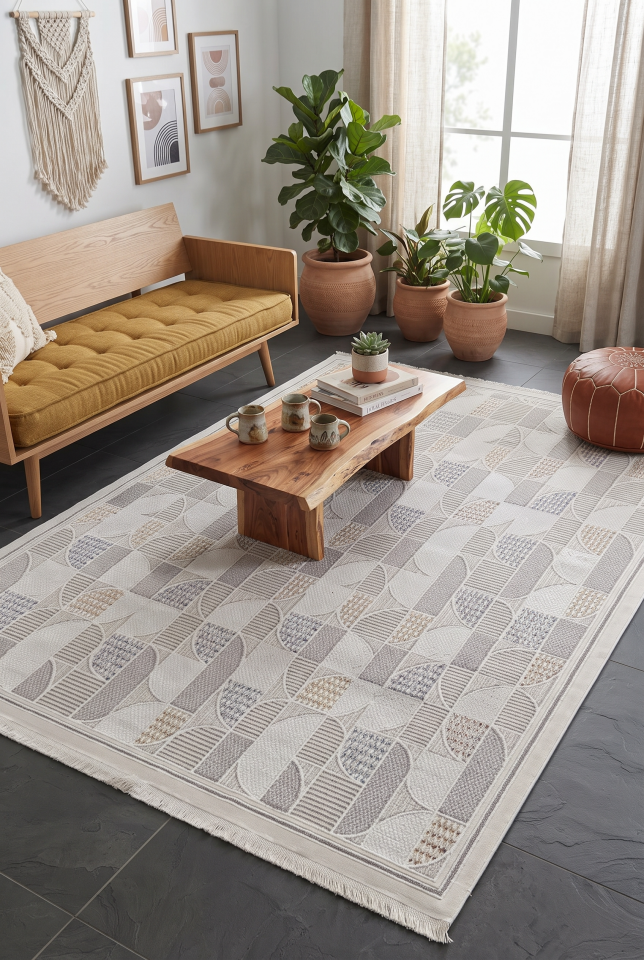 SENFONİ HALI 324C KREM MULTİ